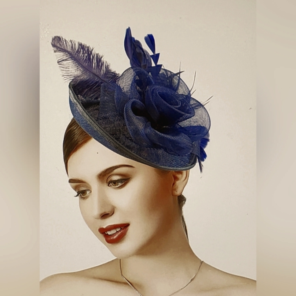 NIP! Blue Kentucky Derby Tea Hat